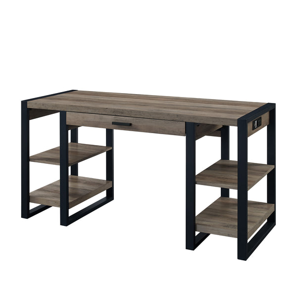 D60UBS30GW - 60" Wood Computer Desk Dark Walnut