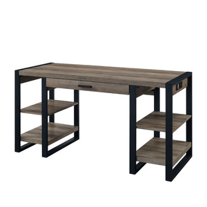 60" Wood Computer Desk Grey Wash