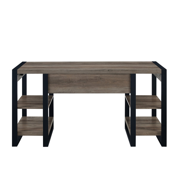 60" Wood Computer Desk Grey Wash