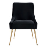 Beatrix Velvet Side Chair Black TOV-D6179