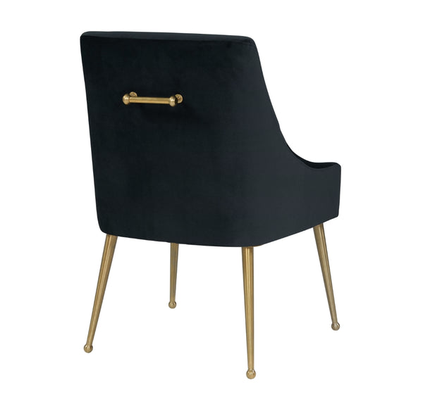 Beatrix Velvet Side Chair Black TOV-D6179