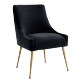 Beatrix Velvet Side Chair Black TOV-D6179