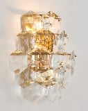 Bethel Gold Wall Sconce in Stainless Steel & Crystal