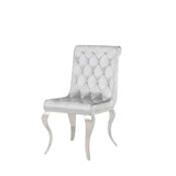 Viola Pale Blue Crystal Tufted Dining Chair - Set of 2