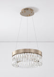 Bethel Gold LED Chandelier in Stainless Steel & Crystal