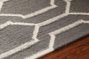 Chandra Rugs Dacio 100% Wool Hand-Woven Thick Flatweave Rug Grey/ White 7'9 x 10'6