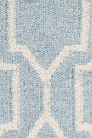 Chandra Rugs Dacio 100% Wool Hand-Woven Thick Flatweave Rug Blue/ White 7'9 x 10'6