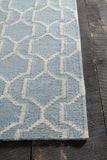 Chandra Rugs Dacio 100% Wool Hand-Woven Thick Flatweave Rug Blue/ White 7'9 x 10'6