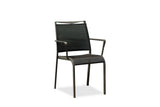 Aloha Indoor/Outdoor Dining Armchair Grey Aluminium Frame, Grey Textilene Sling Seat And Back, S...