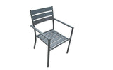 Denver Indoor/Outdoor Dining Armchair, Aluminium In Gray, Stackable