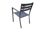 Denver Indoor/Outdoor Dining Armchair, Aluminium In Gray, Stackable