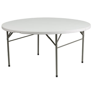English Elm EE1695 Classic Commercial Grade Round Plastic Folding Table Granite White EEV-13221
