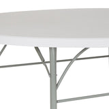English Elm EE1696 Classic Commercial Grade Round Plastic Folding Table Granite White EEV-13222