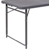 English Elm EE1700 Classic Commercial Grade Rectangular Plastic Folding Table Dark Gray EEV-13226