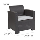 English Elm EE1715 Contemporary Patio Lounge Chair Dark Gray EEV-13247