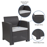 English Elm EE1715 Contemporary Patio Lounge Chair Dark Gray EEV-13247