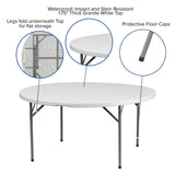 English Elm EE1735 Classic Commercial Grade Round Plastic Folding Table Granite White EEV-13274