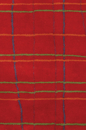 Chandra Rugs Daisa 100% Wool Hand-Tufted Contemporary Rug Red/Green/Blue/Orange 7'9 Round