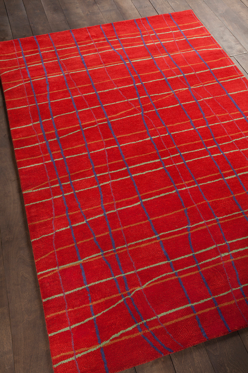 Chandra Rugs Daisa 100% Wool Hand-Tufted Contemporary Rug Red/Green/Blue/Orange 7'9 x 10'6