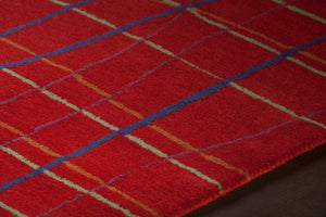 Chandra Rugs Daisa 100% Wool Hand-Tufted Contemporary Rug Red/Green/Blue/Orange 7'9 Round