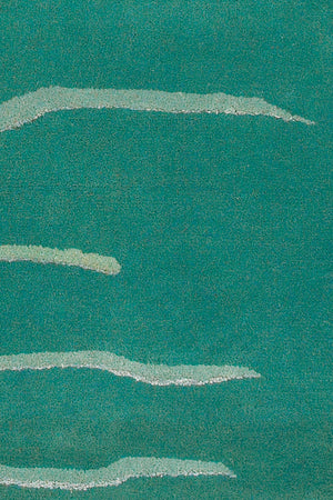 Chandra Rugs Daisa 100% Wool Hand-Tufted Contemporary Rug Aqua/Cream/Grey 7'9 Round