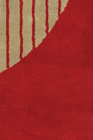 Chandra Rugs Daisa 100% Wool Hand-Tufted Contemporary Rug Red/Black/Grey 7'9 Round