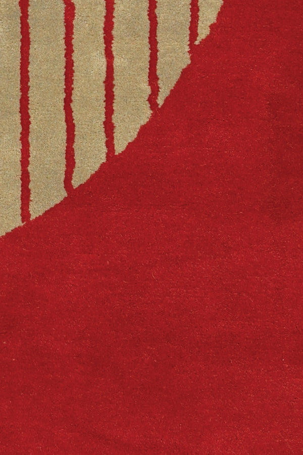 Chandra Rugs Daisa 100% Wool Hand-Tufted Contemporary Rug Red/Black/Grey 7'9 Round