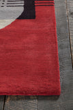 Chandra Rugs Daisa 100% Wool Hand-Tufted Contemporary Rug Red/Black/Grey 7'9 x 10'6