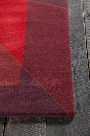 Chandra Rugs Daisa 100% Wool Hand-Tufted Contemporary Rug Red/Burgundy 7'9 x 10'6