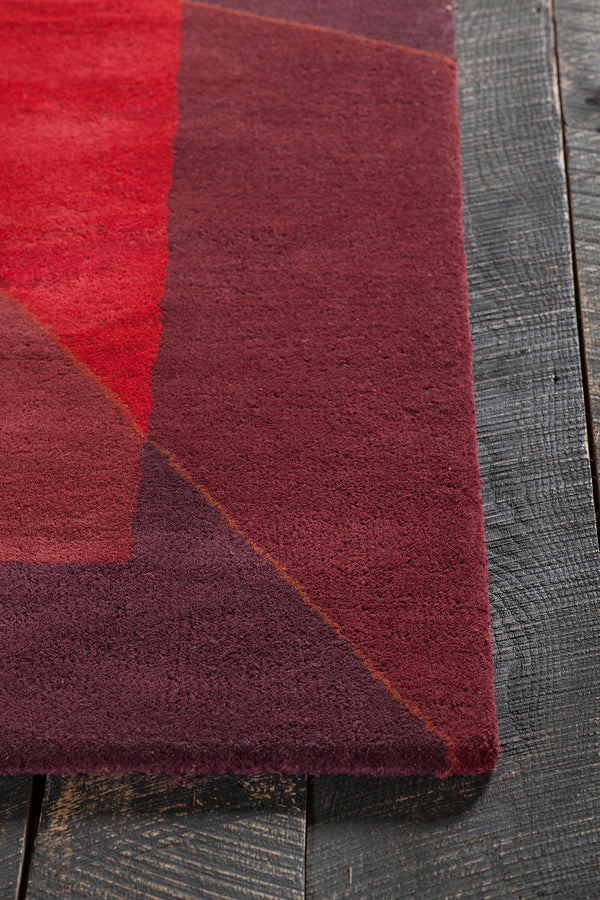 Chandra Rugs Daisa 100% Wool Hand-Tufted Contemporary Rug Red/Burgundy 7'9 x 10'6