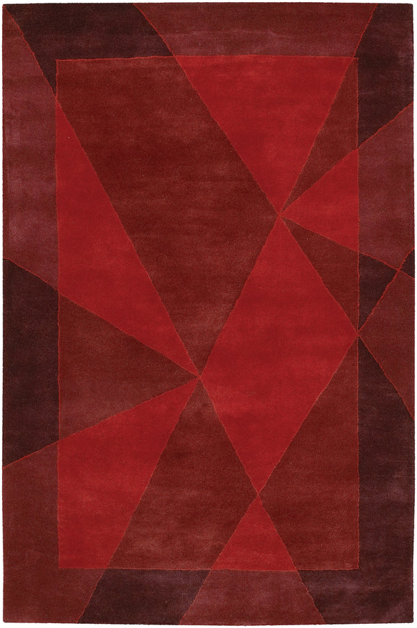 Chandra Rugs Daisa 100% Wool Hand-Tufted Contemporary Rug Red/Burgundy 7'9 x 10'6