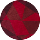 Chandra Rugs Daisa 100% Wool Hand-Tufted Contemporary Rug Red/Burgundy 7'9 Round