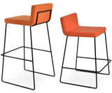 Dallas Wire Stools Set: Dallas Wire Orange Erafabric and Leatherette Black SOHO-CONCEPT-DALLAS WIRE STOOLS-74970