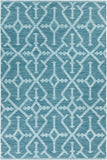 Chandra Rugs Dani 100% Recycled Polyester Hand-Woven Contemporary Rug Teal/Beige 7'9 x 10'6