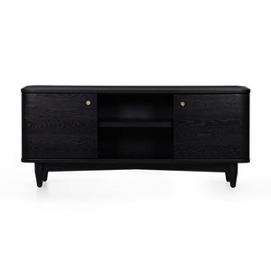 Union Home Daniel Media Stand Charcoal Oil Finish FSC Certified Oak Wood