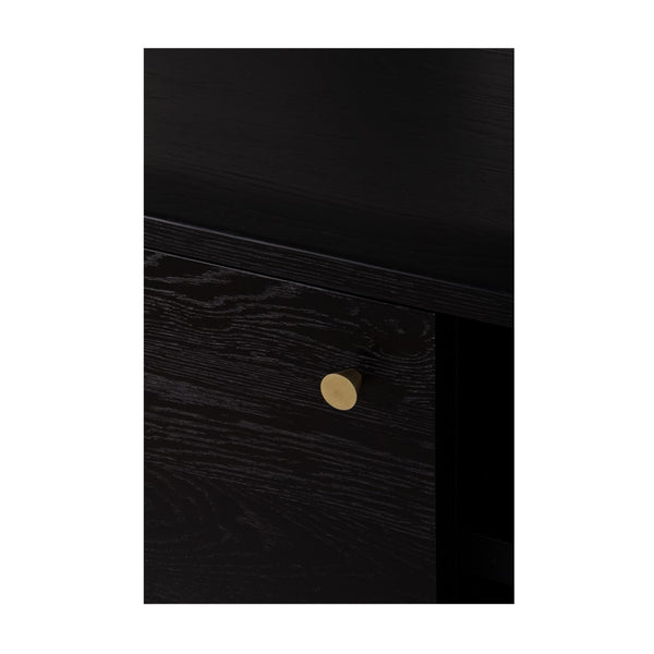 Union Home Daniel Media Stand Charcoal Oil Finish FSC Certified Oak Wood