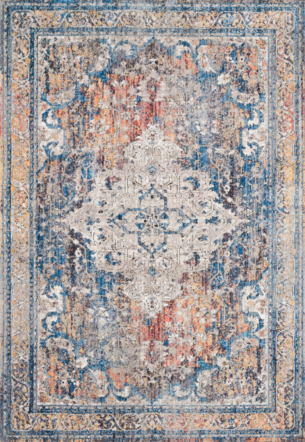 Loloi Dante DN-04 100% Polyester Pile Power Loomed Transitional Rug DANTDN-04MLSN96D3