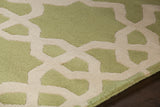 Chandra Rugs Davin 100% Wool Hand-Tufted Contemporary Wool Rug Green/Cream 7' x 10'