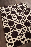 Chandra Rugs Davin 100% Wool Hand-Tufted Contemporary Wool Rug Brown/White 7' x 10'