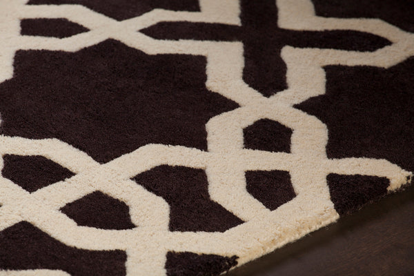 Chandra Rugs Davin 100% Wool Hand-Tufted Contemporary Wool Rug Brown/White 7' x 10'