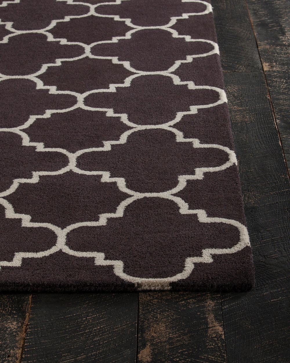 Chandra Rugs Davin 100% Wool Hand-Tufted Contemporary Wool Rug Brown/White 7' x 10'