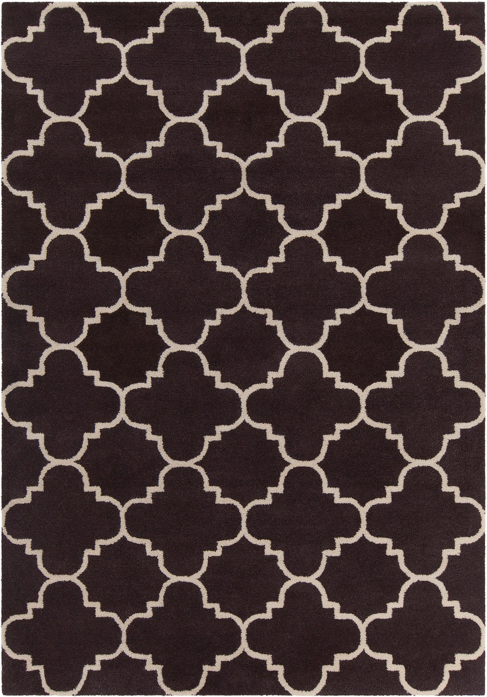 Chandra Rugs Davin 100% Wool Hand-Tufted Contemporary Wool Rug Brown/White 7' x 10'