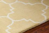 Chandra Rugs Davin 100% Wool Hand-Tufted Contemporary Wool Rug Yellow/White 7' x 10'