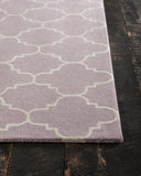 Chandra Rugs Davin 100% Wool Hand-Tufted Contemporary Wool Rug Light Purple/White 7' x 10'