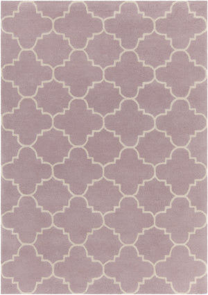 Chandra Rugs Davin 100% Wool Hand-Tufted Contemporary Wool Rug Light Purple/White 7' x 10'