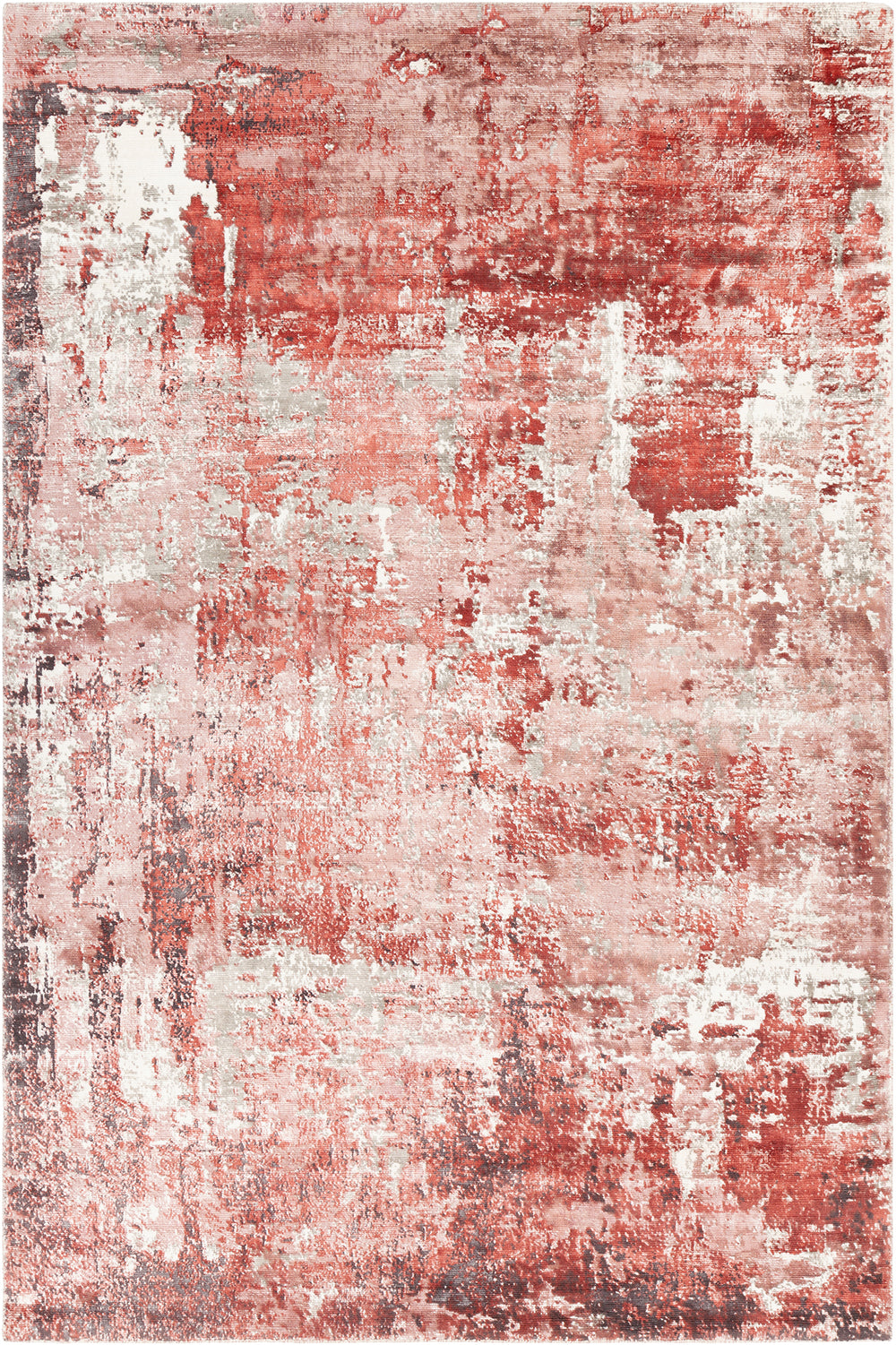 Chandra Rugs Dawn 100% Viscose Hand-Woven Contemporary Rug Orange/White/Brown/Grey 7'9 x 10'6