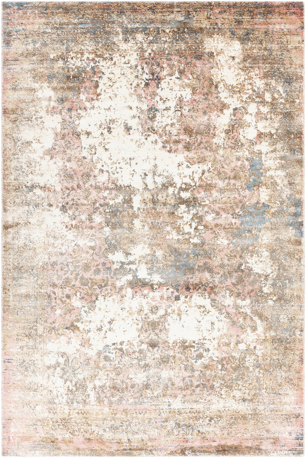 Chandra Rugs Dawn 100% Viscose Hand-Woven Contemporary Rug Pink/Brown/Grey/White 7'9 x 10'6