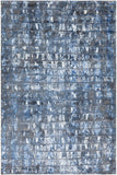 Chandra Rugs Dawn 100% Viscose Hand-Woven Contemporary Rug Blue/Black/White 7'9 x 10'6