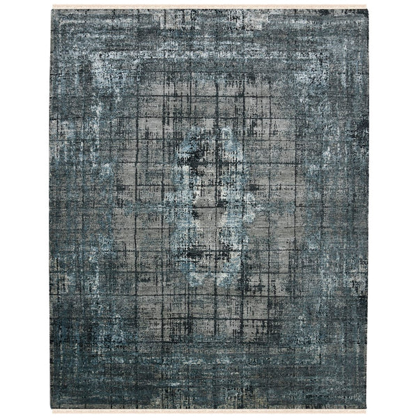 AMER Rugs Dazzle DAZ-123 Hand-Knotted Abstract Transitional Area Rug Blue 10' x 14'