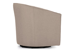 Baxton Studio Porter Modern and Contemporary Classic Retro Beige Fabric Upholstered Swivel Tub Chair